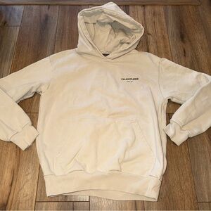 $129 Talentless Heavyweight Sweatshirt Hoodie Beige Size Medium Spell Out Cotton